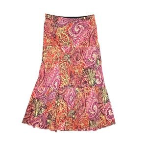 Lily Paisley Maxi Skirt Colorful Fairy Whimsical‎ Boho Festival Petite Large PL